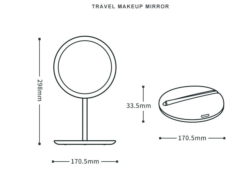 LED Pliage Miroir miroir de maquillage