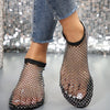 New flat sandals with rhinestones