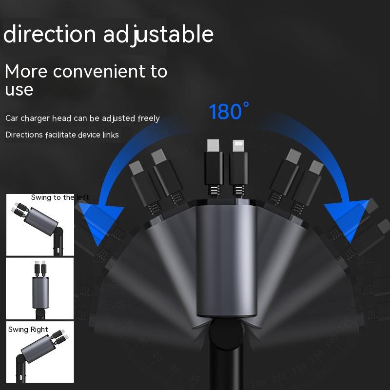 4 IN 1 100 W retractable car charger